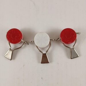 3 Vintage EKCO Tap & Cap Bottle Stoppers Mid Century Red And White
